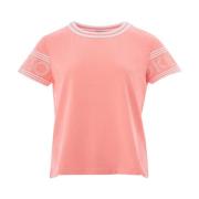 Roze Katoenen T-shirt met Wit Logo Kenzo , Pink , Dames