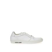 Wit Leren Lage Sneakers Roberto Cavalli , White , Dames