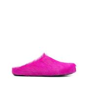 Roze platte schoenen met Fur Fussbett Sabot Marni , Pink , Heren