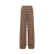 Bruine Geruite Palazzo Broek Lardini , Brown , Dames