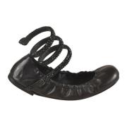 Zwarte platte schoenen Elegante stijl René Caovilla , Black , Dames