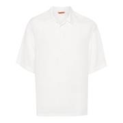 Witte Linnen Cubaanse Kraag Shirt Barena Venezia , White , Heren