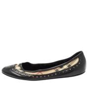 Pre-owned Leather flats Burberry Vintage , Black , Dames