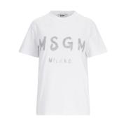 Witte T-shirts en Polos Msgm , White , Dames