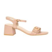 Roze leren sandalen met logo detail Gattinoni , Pink , Dames