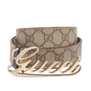 Pre-owned Leather belts Gucci Vintage , Beige , Dames