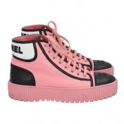 Pre-owned Leather sneakers Chanel Vintage , Pink , Dames