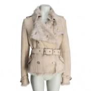 Pre-owned Leather outerwear Burberry Vintage , Gray , Dames