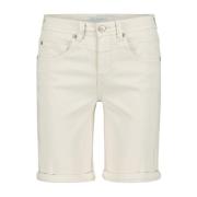 Parel Relax Jog Shorts Red Button , White , Dames