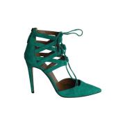 Pre-owned Leather heels Aquazzura Pre-owned , Green , Dames