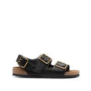 Flat Sandals Birkenstock , Black , Heren