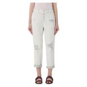 Cropped Jeans Dondup , Beige , Dames