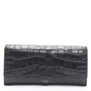 Pre-owned Leather wallets Celine Vintage , Black , Dames