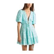 Elegante Mouwloze Bloemenjurk Pepe Jeans , Blue , Dames