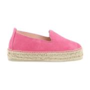 Suède Espadrilles met reliëflogo Manebí , Pink , Dames