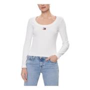 Long Sleeve Tops Tommy Jeans , White , Dames