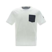 Bicolor T-Shirt met Tashino Design Herno , White , Heren