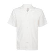 Bowling Kraag Korte Mouw Shirt Eleventy , White , Heren