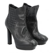 Pre-owned Leather boots Bottega Veneta Vintage , Black , Dames