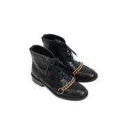 Pre-owned Leather boots Burberry Vintage , Black , Dames