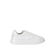 Wit Kalfsleren Lage Sneaker Philippe Model , White , Heren