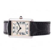 Pre-owned Leather watches Cartier Vintage , Black , Dames