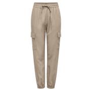 Cargo Pull-Up Jeans Only , Beige , Dames