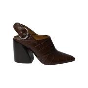 Pre-owned Leather mules Chloé Pre-owned , Brown , Dames