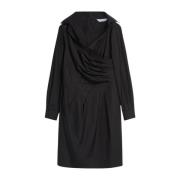 Zwarte V-hals jurk met kruisdetail Max Mara , Black , Dames