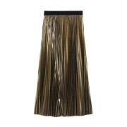 Gouden Geplooide Midi Rok Max Mara Weekend , Multicolor , Dames