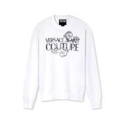 Wit Barok Patroon Sweatshirt Versace Jeans Couture , White , Heren