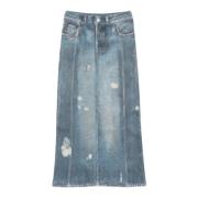 Destroyed Denim Midi Rok Acne Studios , Blue , Dames