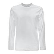 Wit Langemouw Logo T-shirt Comme des Garçons , White , Heren