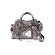 Pre-owned Leather handbags Balenciaga Vintage , Gray , Dames