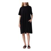 Gaspare Jurk met Gerimpeld Detail Max Mara , Black , Dames