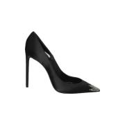 Pre-owned Satin heels Yves Saint Laurent Vintage , Black , Dames