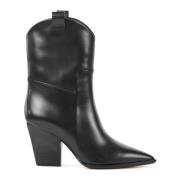 Zwarte Laarzen, Leer, Bestel Een Maat Kleiner Santoni , Black , Dames