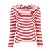 Long Sleeve Tops Comme des Garçons Play , Red , Dames