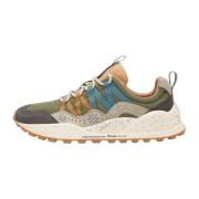 Suede and technical fabric sneakers Washi MAN Flower Mountain , Green ...