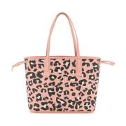 Animal-Print Coated Canvas Tote Bag MCM , Multicolor , Dames