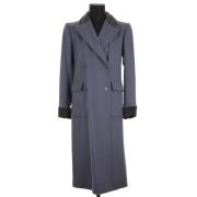 Pre-owned Wool outerwear Yves Saint Laurent Vintage , Purple , Dames