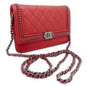 Pre-owned Leather chanel-bags Chanel Vintage , Red , Dames