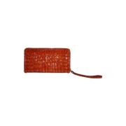 Pre-owned Leather clutches Dries van Noten Pre-owned , Orange , Dames