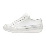 Zilver Piping Leren Sneakers Janis Candice Cooper , White , Dames