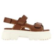 Gestreepte Sandalen Hogan , Brown , Dames