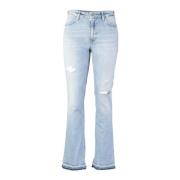 Super Skinny Flare Jeans Medium Wassen Dondup , Blue , Dames