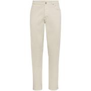 Traditionele Fit Denim Broek Brunello Cucinelli , Beige , Heren