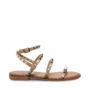 Bruine leren sandalen Steve Madden , Brown , Dames