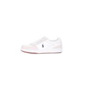 Witte Leren Sneakers met Suède Details Ralph Lauren , White , Heren