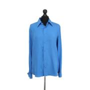 Pre-owned Silk tops Gucci Vintage , Blue , Dames